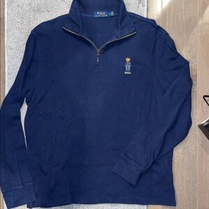 Polo by Ralph Lauren Men's Dark Blue Zip-Up Sweater